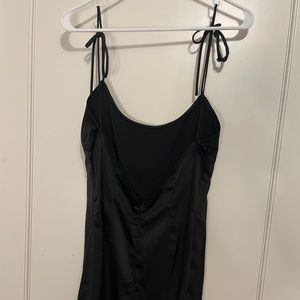 nasty gal black satin mini dress
